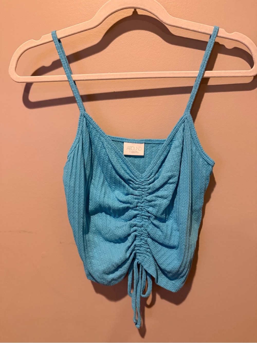 Abound Blue Ruched Drawstring Tank Top | Size Small